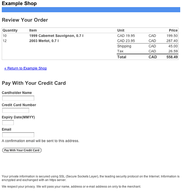 Payeezy Gateway Hosted Checkout